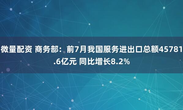 微量配资 商务部：前7月我国服务进出口总额45781.6亿元 同比增长8.2%